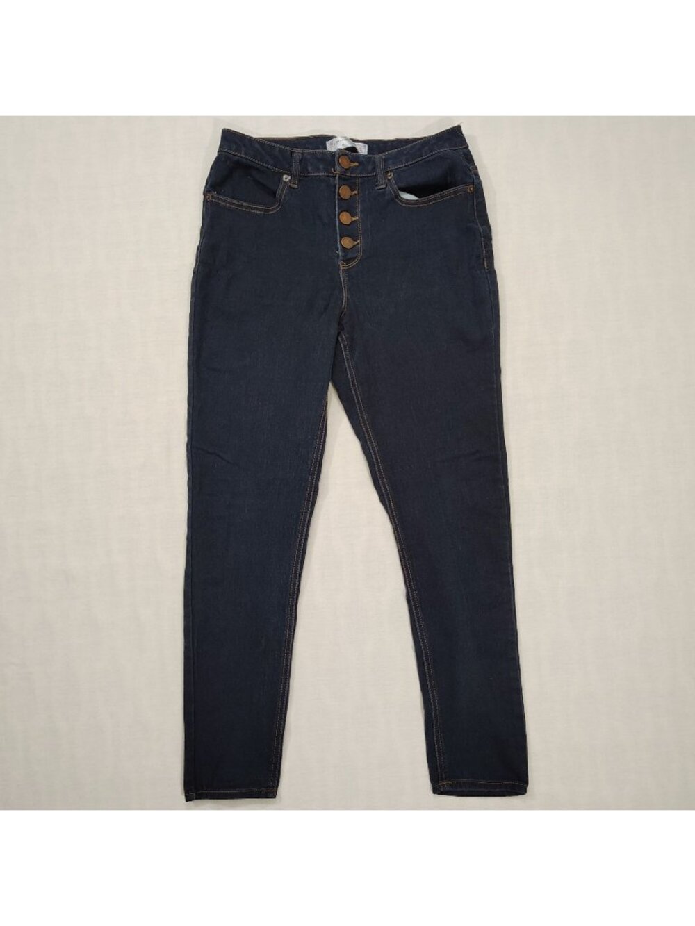 No Boundaries Skinny Jeans Womens Size 13 Button Fly High-Waisted Blue Denium